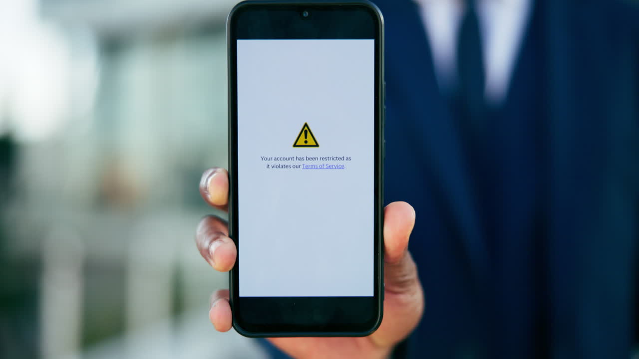 Account Restricted Error Message on Smartphone