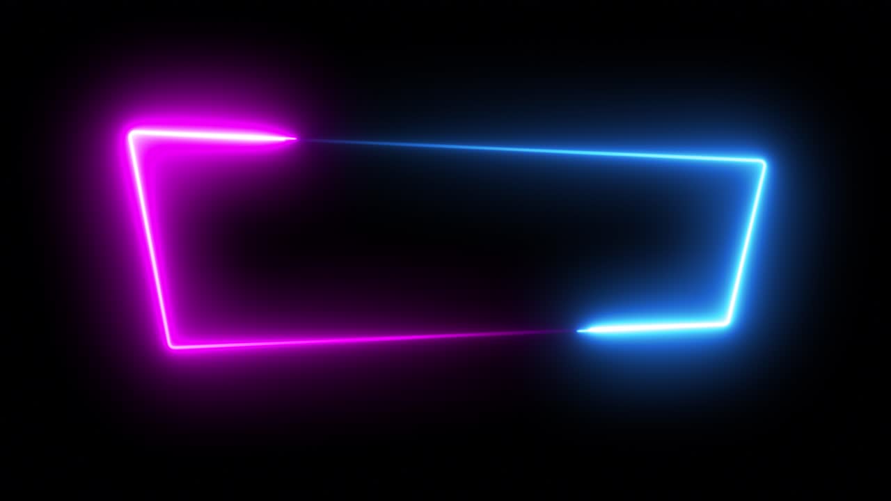 forma de rectángulo de neón o banner de led. luz ultravioleta fluorescente
