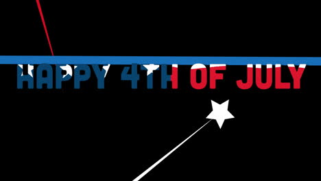 animation of happy 4th of july text over flag of usa