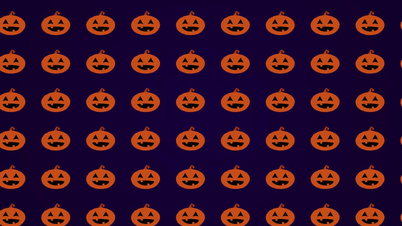 el fondo de movimiento de la calabaza de halloween es púrpura.
