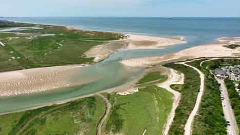 4K-Drohnenansicht-Von-Het-Zwin,-Belgien