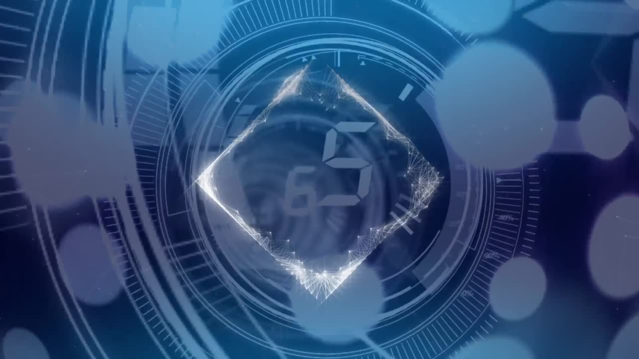 animación del conteo sobre fondo azul con puntos