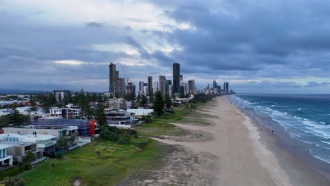 aerial view of gold coast skyline and beach