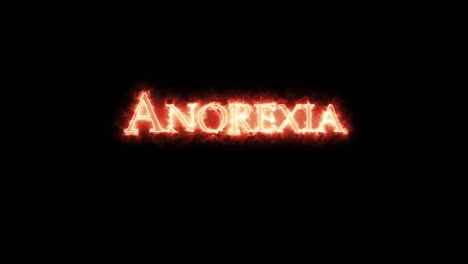 anorexia escrito con fuego. bucle