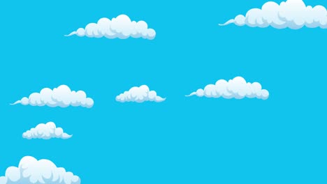 nubes de dibujos animados flotando