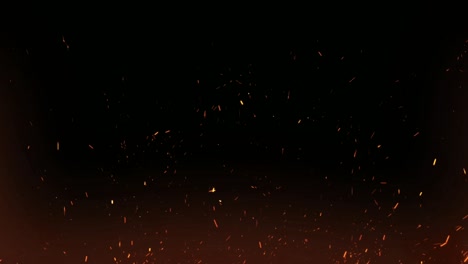 partículas de fuego voladoras gráficos de movimiento con fondo nocturno