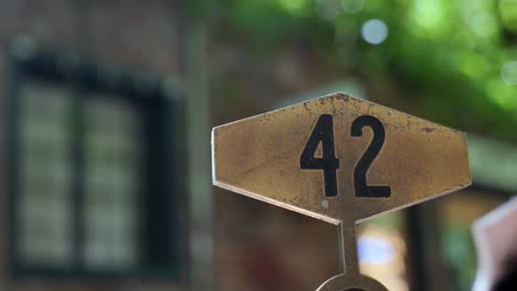 number 42 sign detail