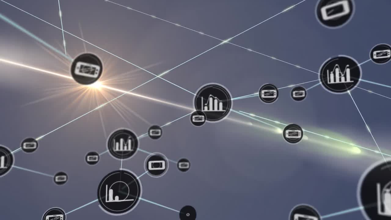 아이콘으로 연결된 네트워크의 애니메이션