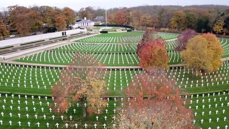 aerial view of the american cemetary and memorial in cambridge, united kingdom