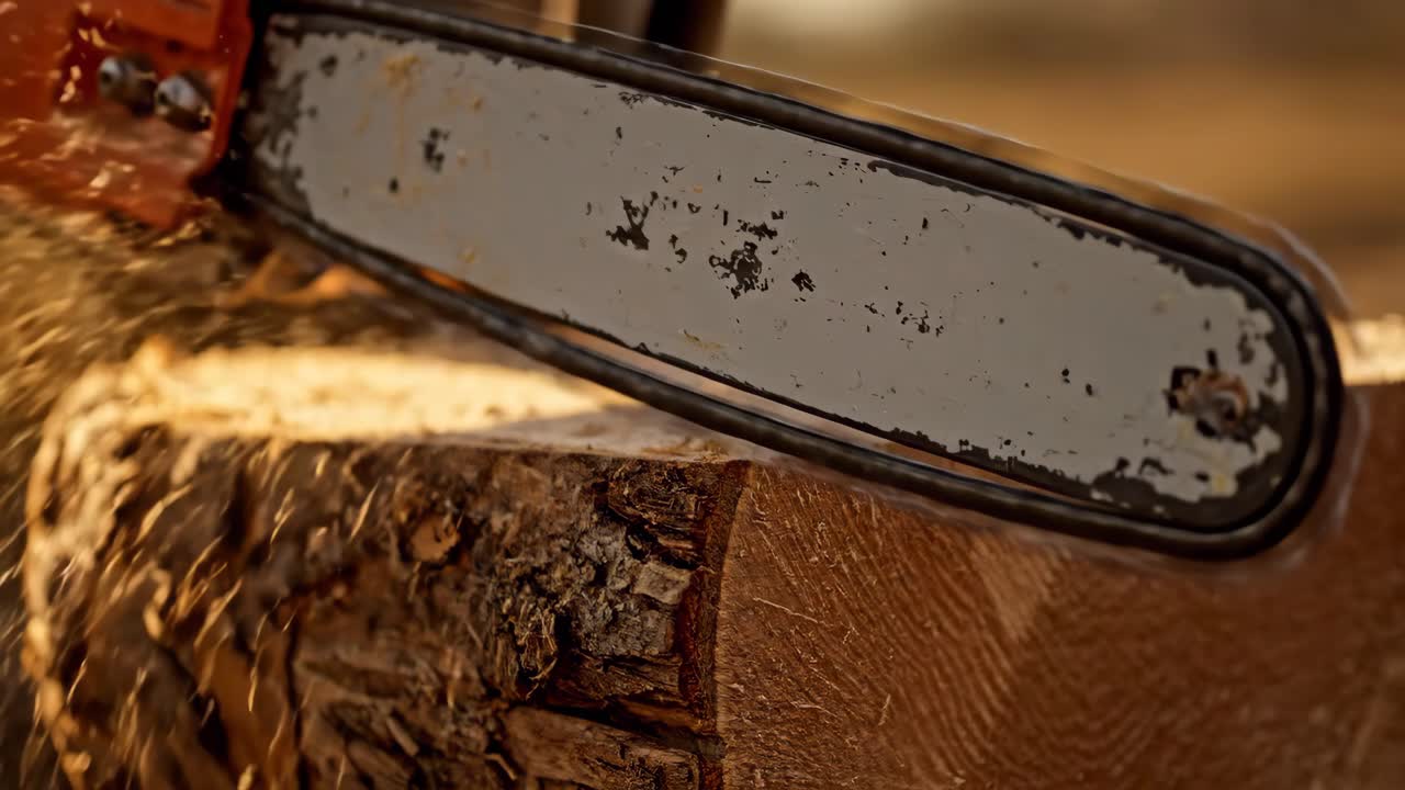 나무 를 잘라내는 체인 사