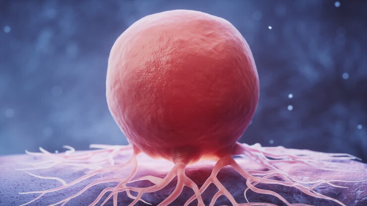 Biological cancer cell and disease, 3d rendering.