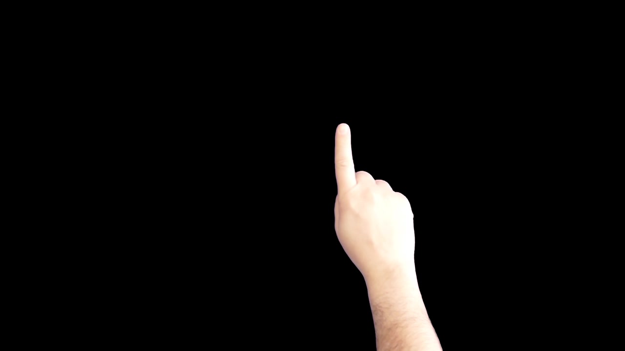 上を指している手