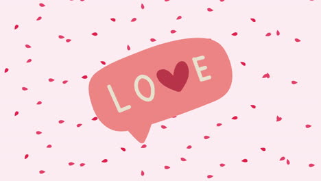 love speech bubble with flower petals