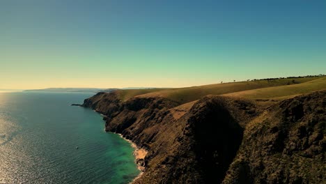 Aerial view of seascape along the vast beach on the South Coast during summer