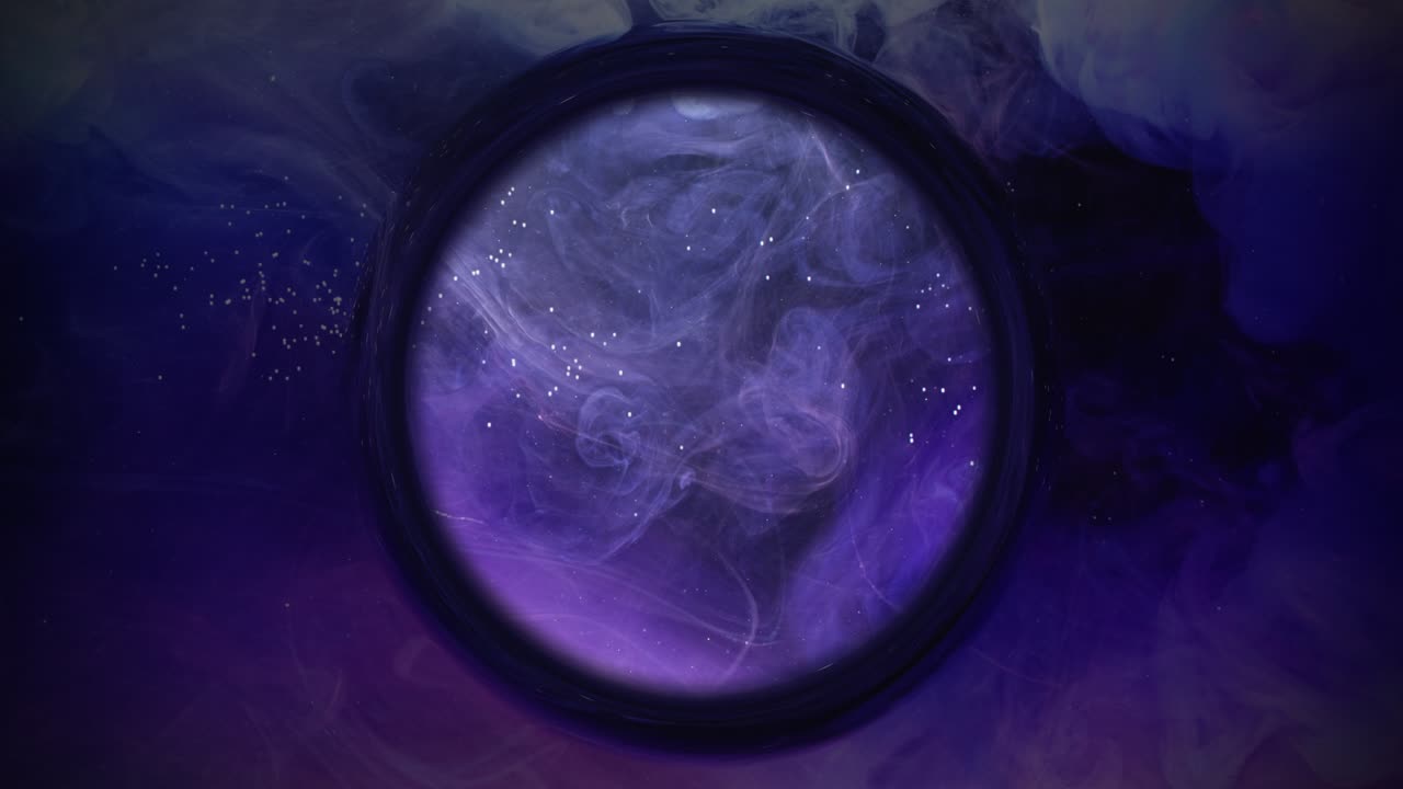 tinta gota de agua color niebla flujo azul mezcla de humo púrpura