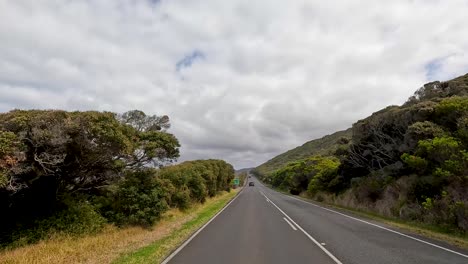 a 45-second video capturing a drive through lush landscapes and winding roads along the great ocean road in australia