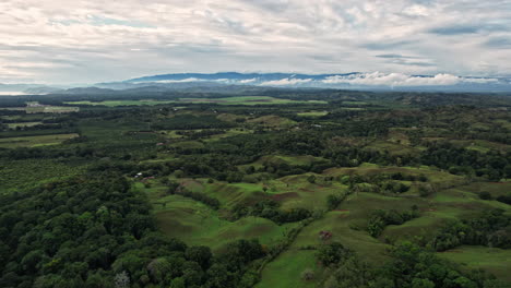 aerial view of pristine costa rican forests and clearings.