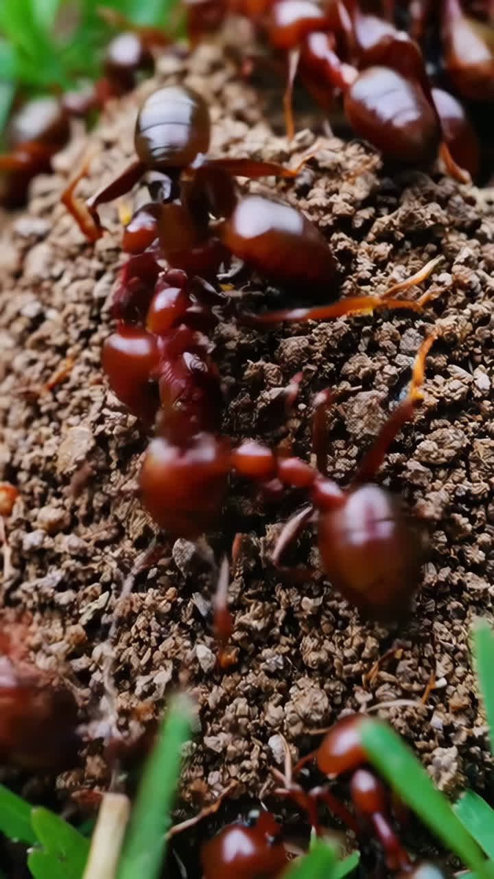 Red Ants Building Their Hill