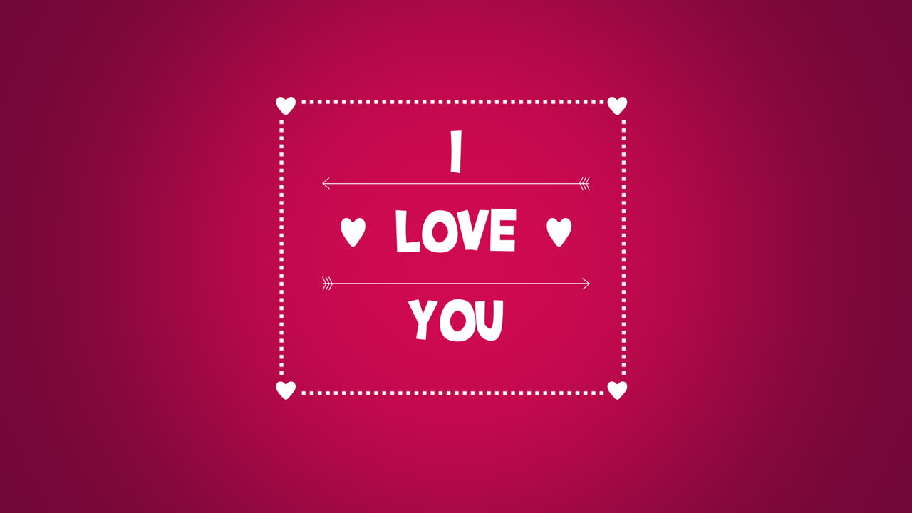 빨간색 그라데이션의 흰색 우아함 프레임과 화살표로 당신을 사랑합니다