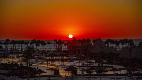 Time-lapse-of-the-sun-rising-over-Sharm-El-Sheikh-exotic-resort-Egypt