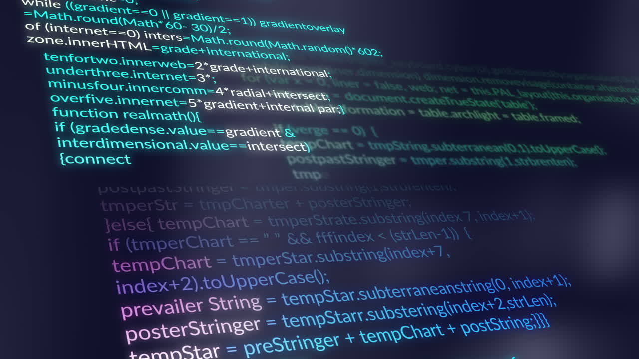 animación del procesamiento de datos financieros sobre un fondo oscuro