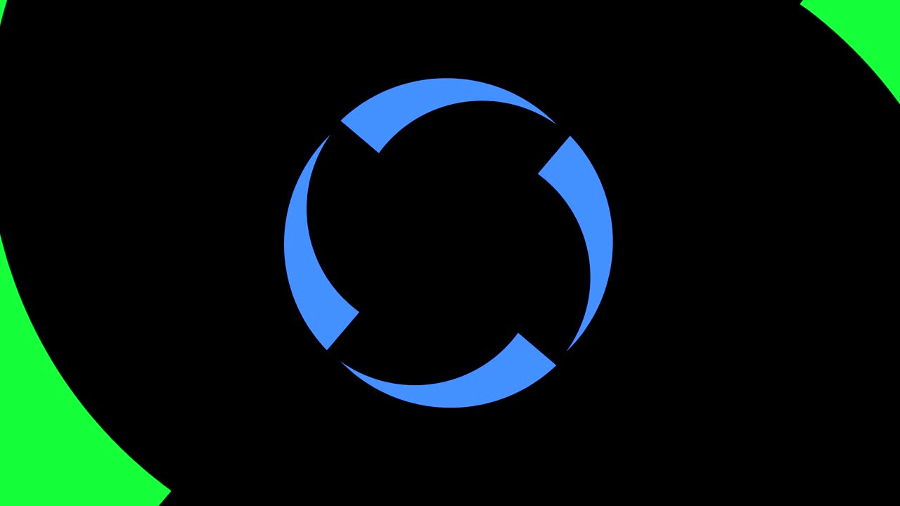 중앙에서 회전하고 크기를 늘려서 전체 배경을 고 사라지는 그래픽 디자인입니다.