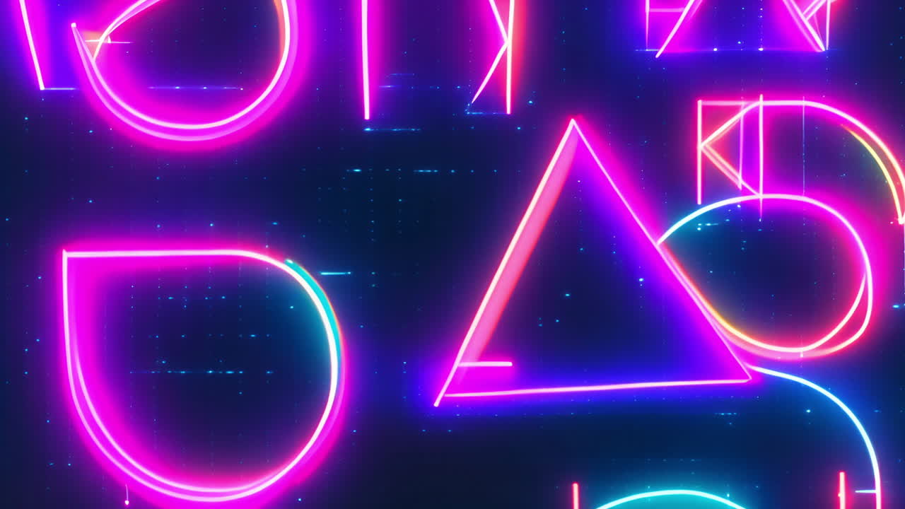 Abstract Neon Geometric Shapes Background