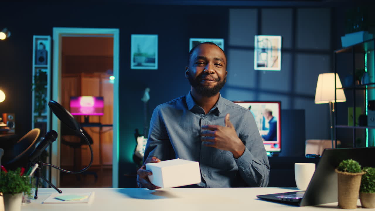 Content creator presents product