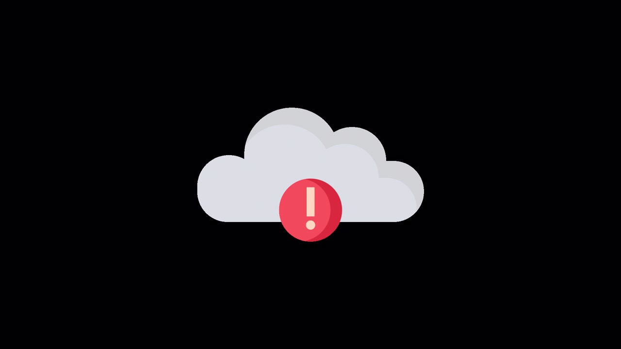 Cloud Computing Error Warning Icon Animation