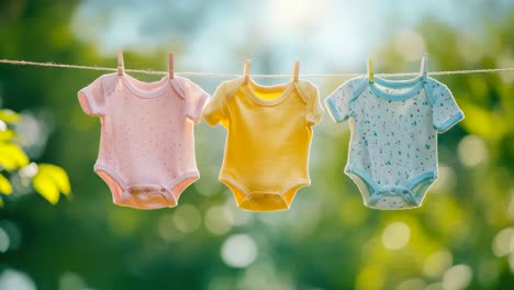 baby clothes drying outdoors