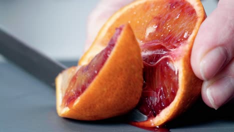 cutting a blood orange