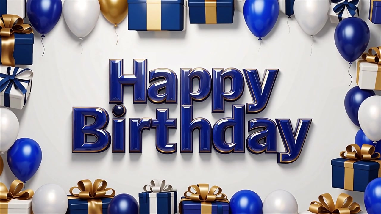 Sfondo di compleanno con palloncini e regali