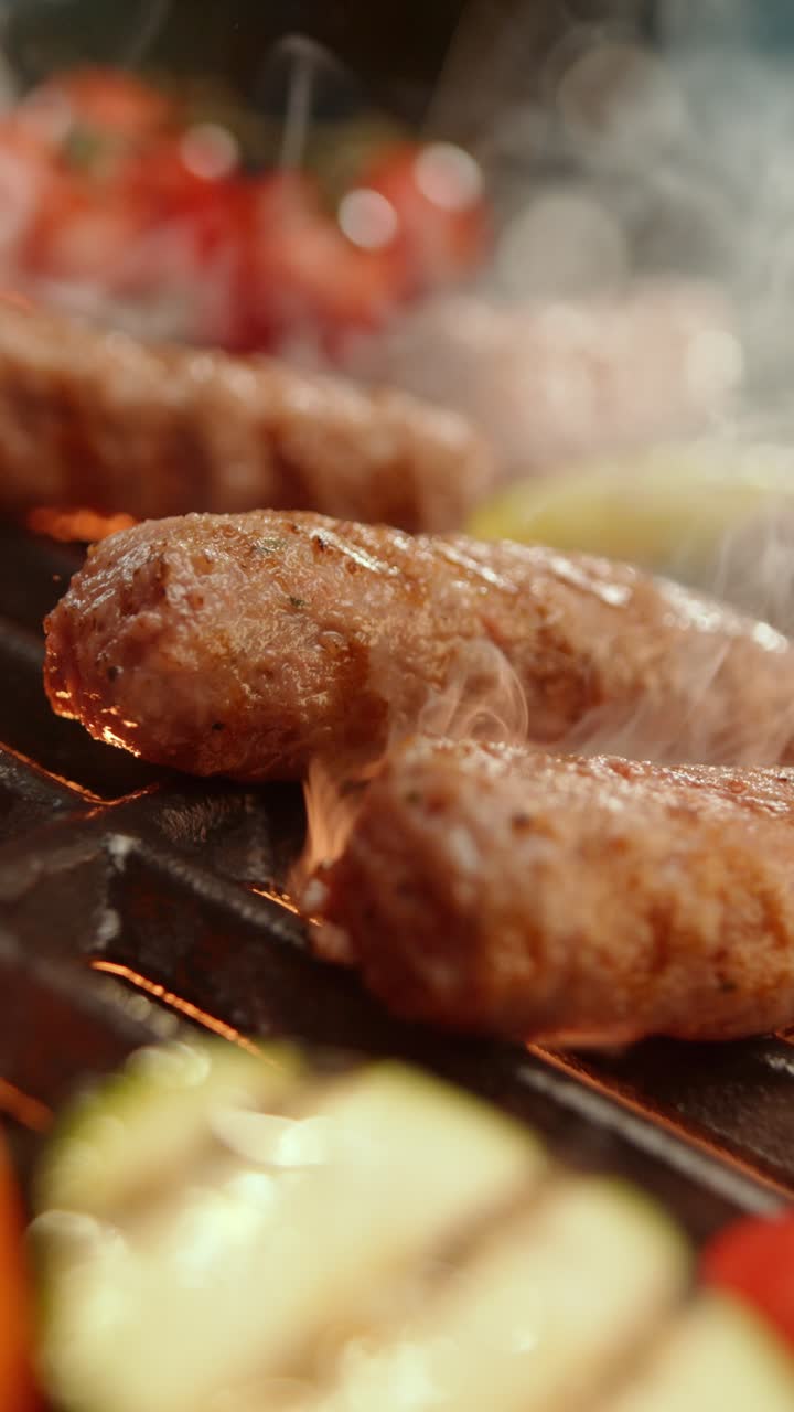 Sausages and Vegetables on the Grill