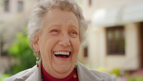 happy senior, laughing woman