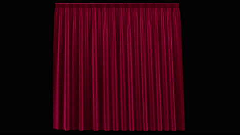 swinging red velvet curtain with alpha channel