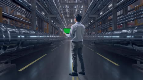 engineer working in an industrial facility