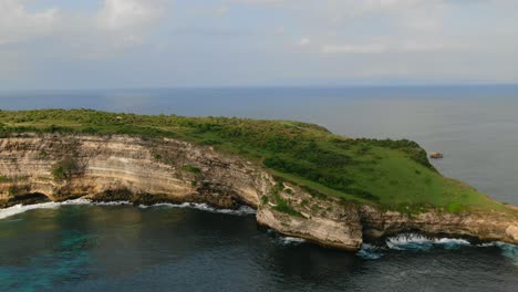 aerial view, circling around the tanjung ringgit cliff in indonesia