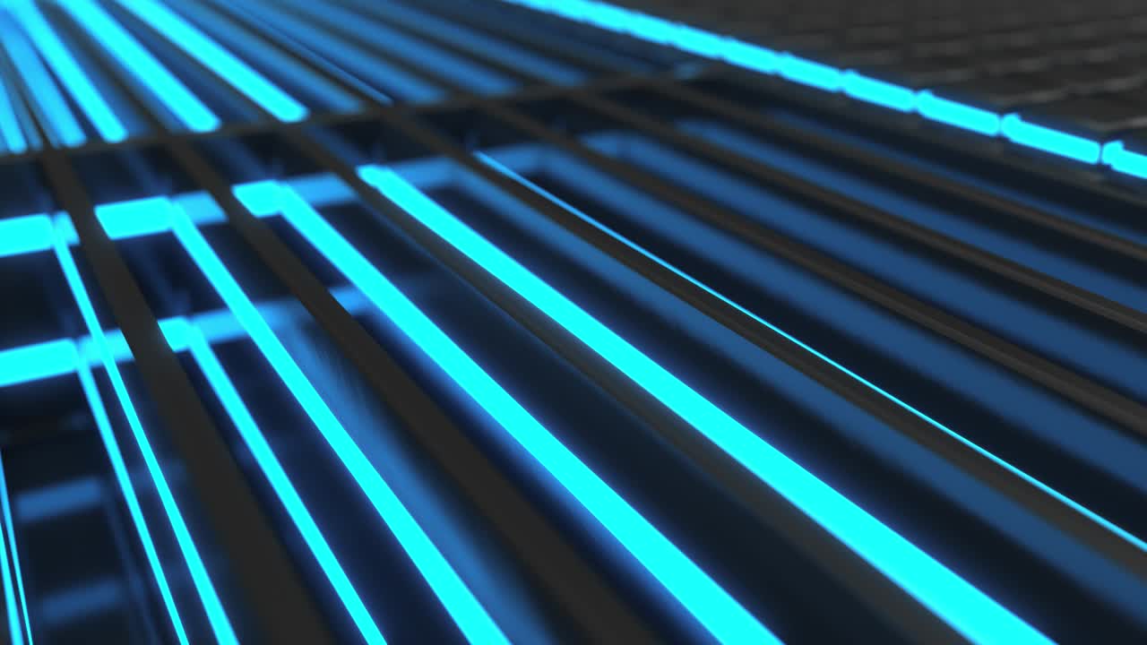 bucle de fondo tecnológico con líneas brillantes azules