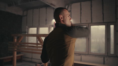 military training exercise with plate