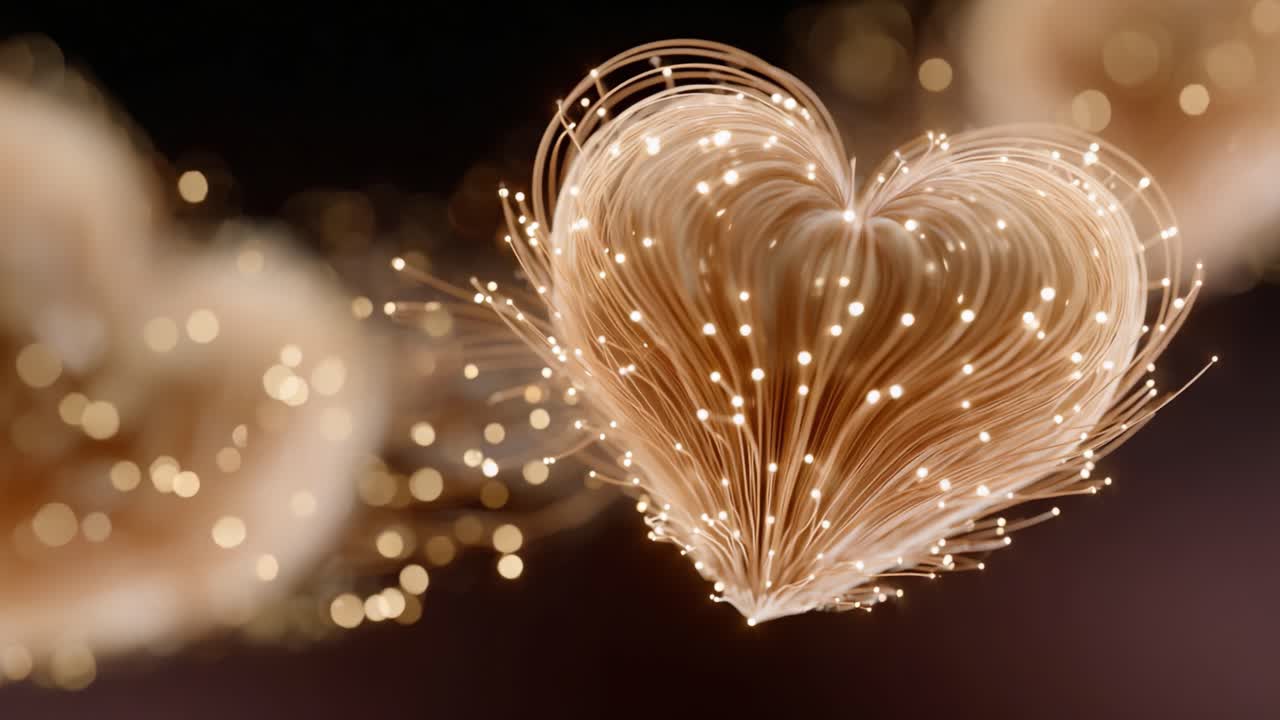 Una sequenza ipnotica di cuori luminosi, che irradiano calore e luce, che rappresenta splendidamente i temi dell'amore, dell'affetto e della connessione attraverso l'arte digitale