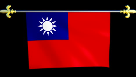 large looping animated flag of taiwan