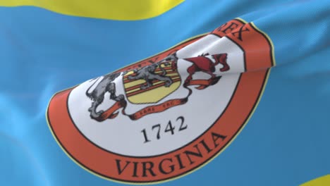 bandera de fairfax, condado del estado de virginia, estados unidos - bucle