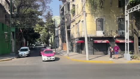 slow motion shot of mexico city streets in roma neighborhood