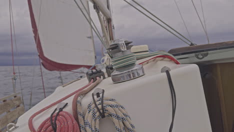 sailing boat in the mediterranean off the coast of barcelona