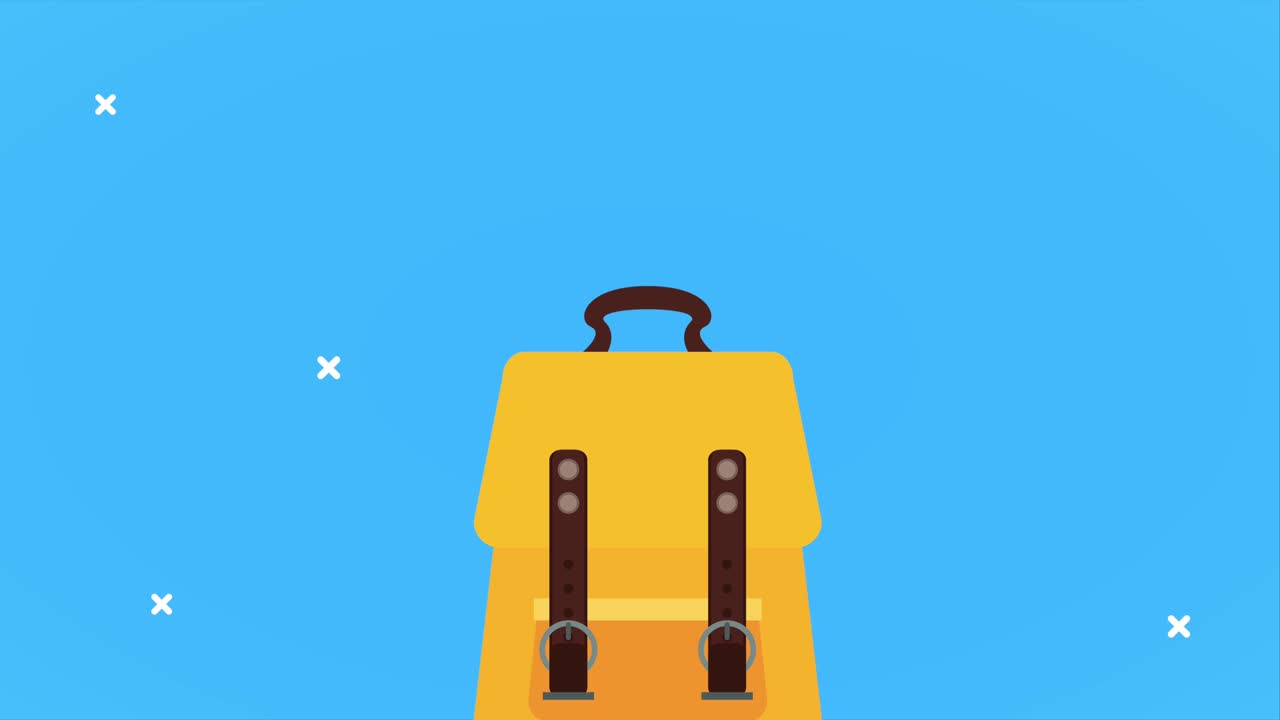 バック・トゥ・スクール・アニメーション - スクールバッグと用品