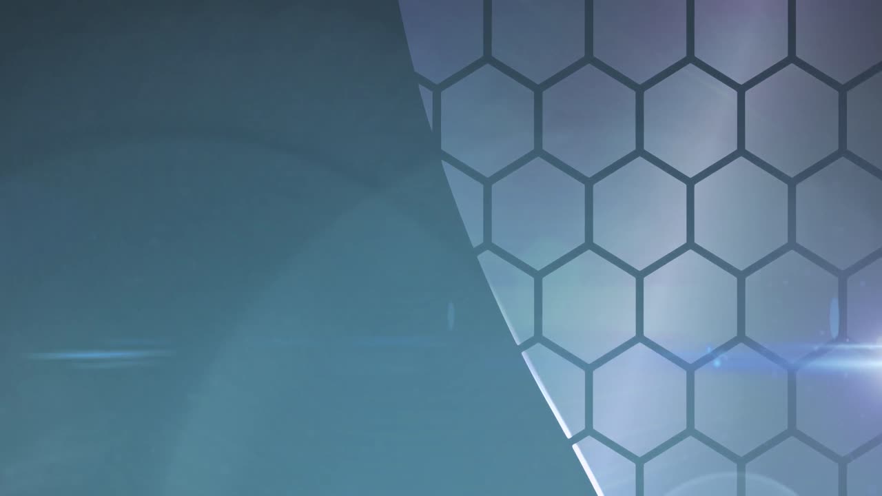 animación de una red brillante de conexiones con formas hexagonales