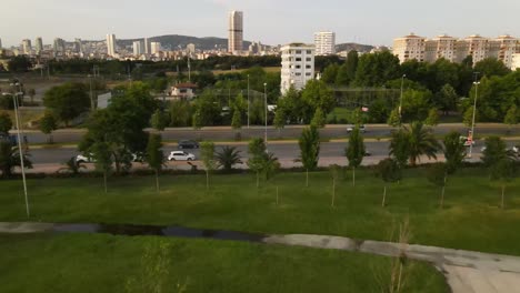 vista aérea ciudad parque jardín