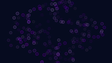 Symmetrical-purple-and-white-dot-pattern-on-black-background