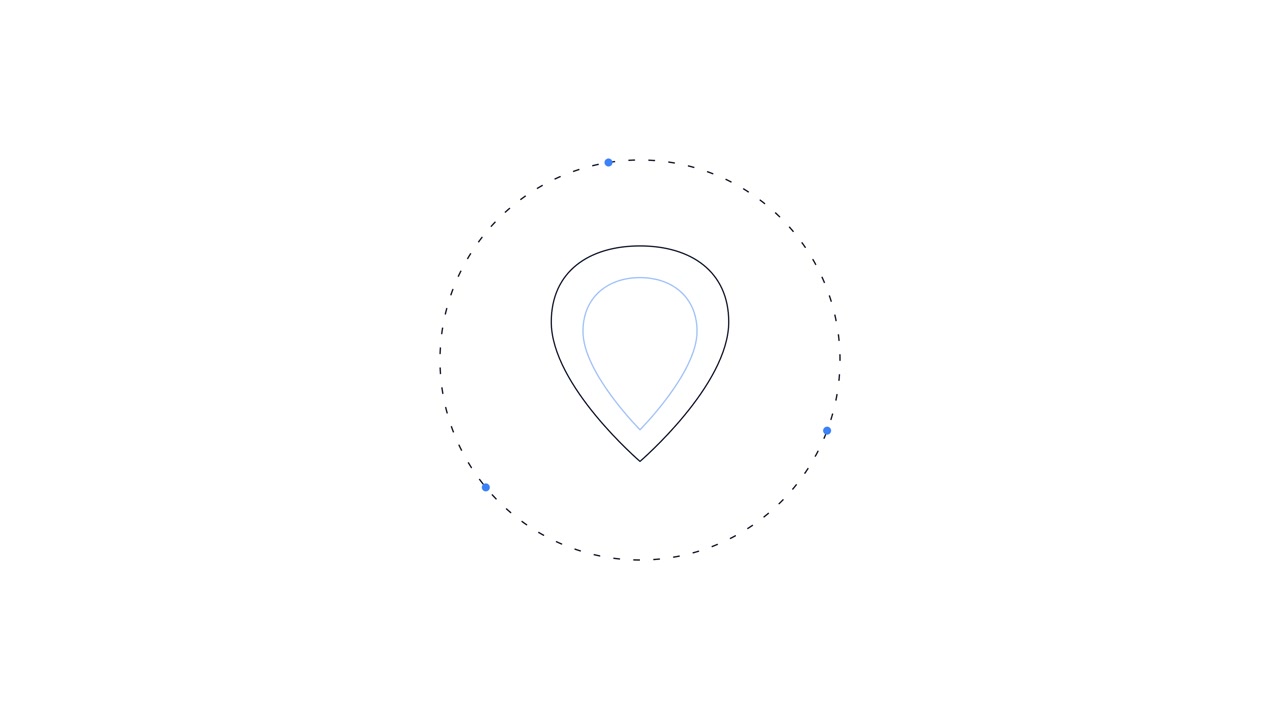 Minimalist Animated Map Pin Icon Rotating in a Circle