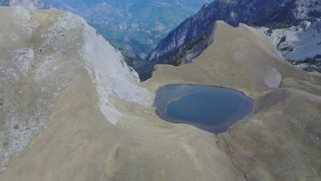 Aerial-view-of-Drakolimni-lake,-Greece.-Tourism-concept